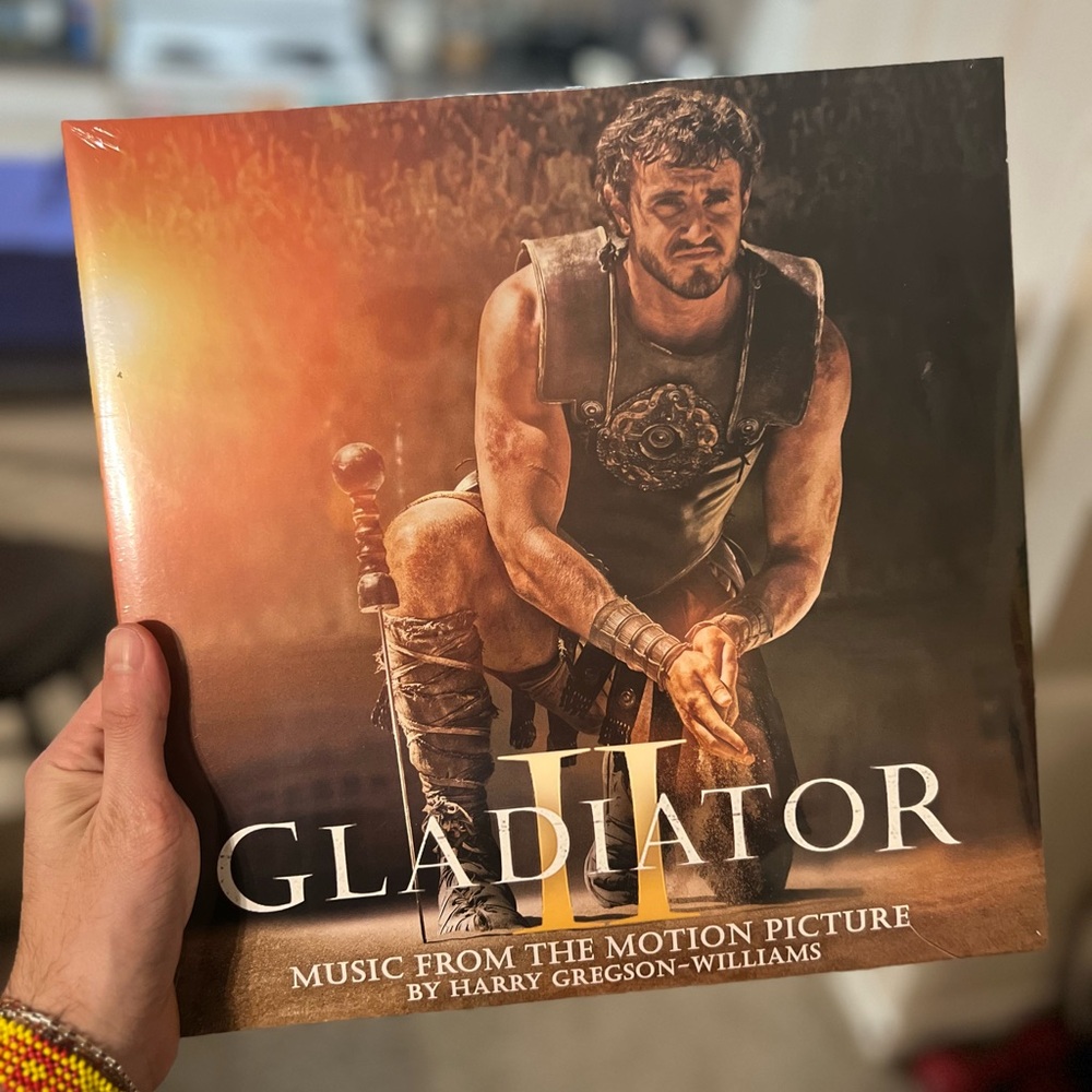 “Gladiator II” film soundtrack on vinyl.